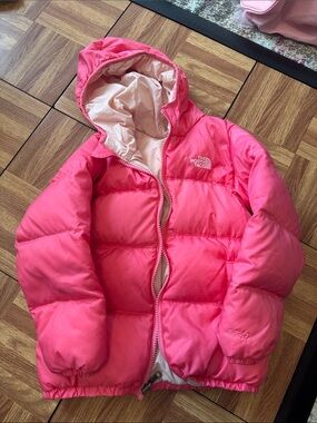 The North Face Pink Hooded Puffer Jacket